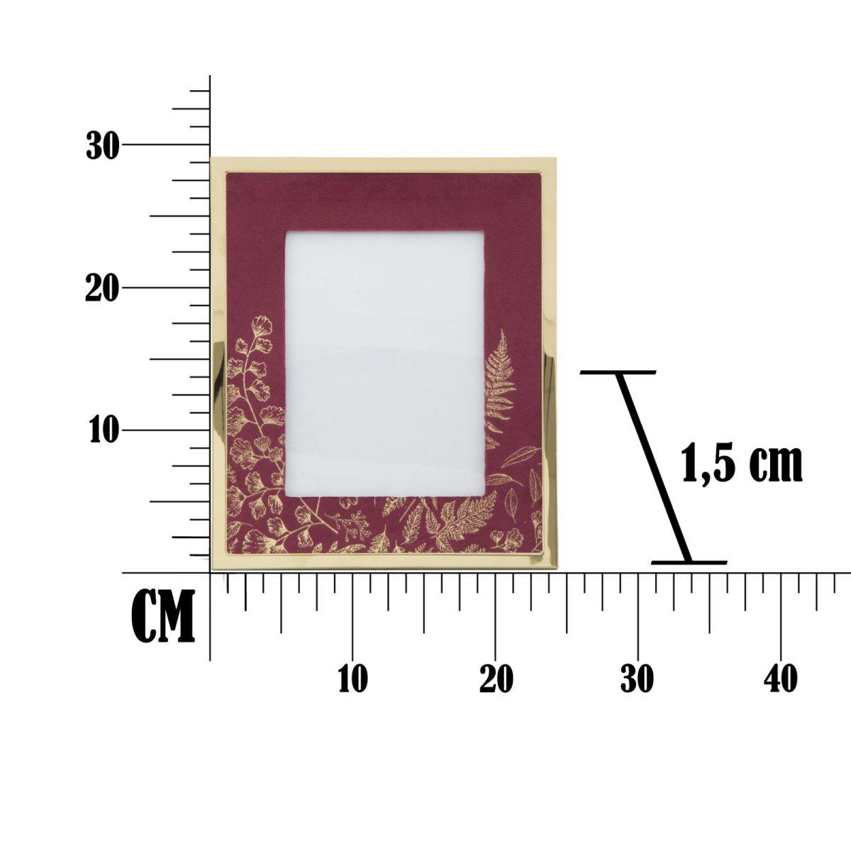 Cornice Metallo cm.15x20 Velluto Bordeaux Glam |Mauro Ferretti