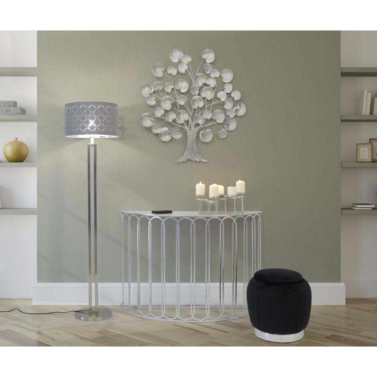 Portacandela 5 Posto Natale Metallo Aregento cm.41x20xh15 |Mauro Ferretti