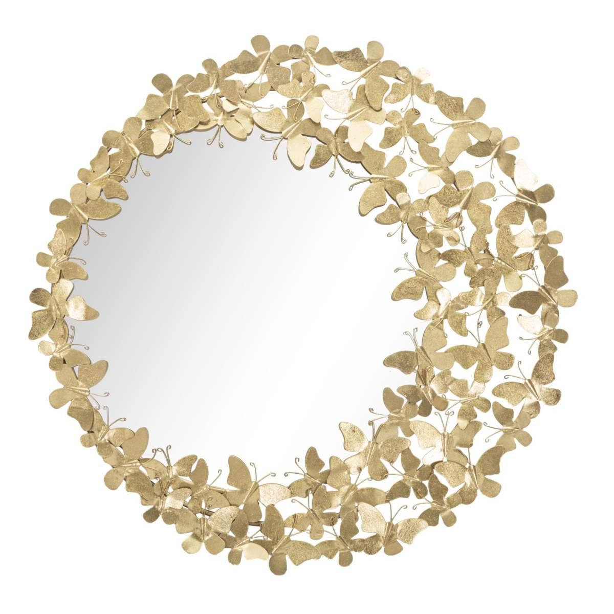 Specchio Glam Butterfly Wind cm.Ø81,5x3,5 Misura Specchio cm.Ø55 |Mauro Ferretti