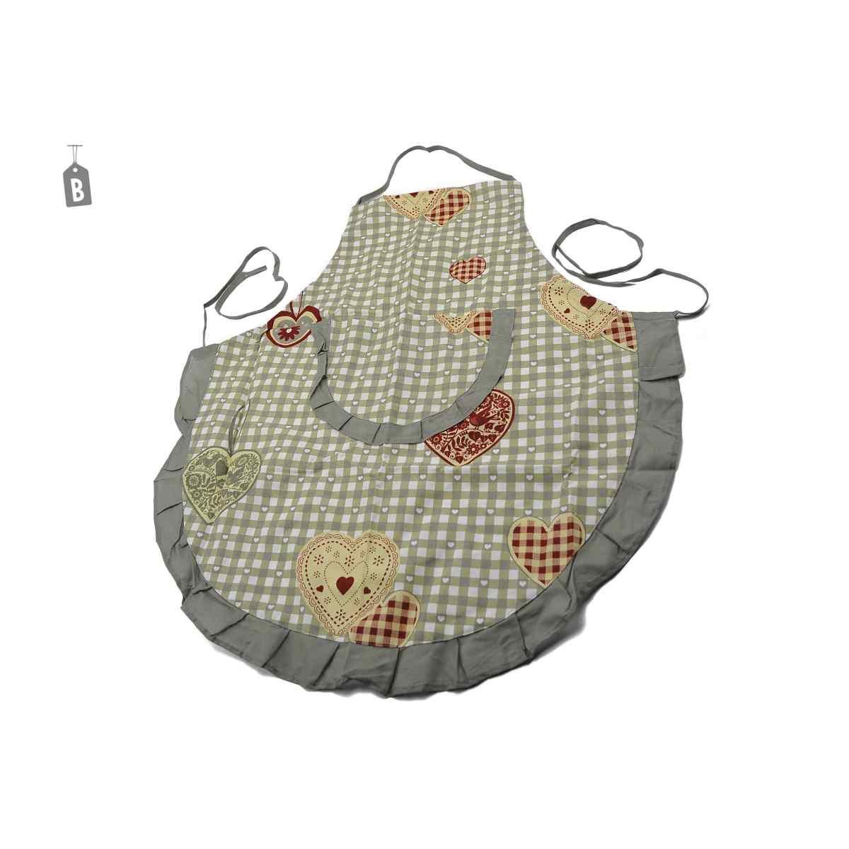 Grembiule Quadri e Cuori cm.70x75 Assortito | M2 Store