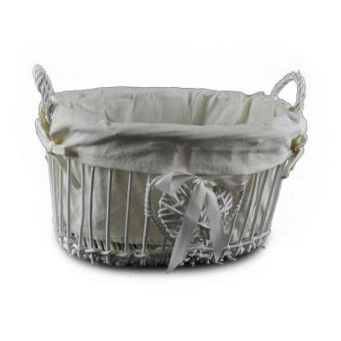 Cesto Vimini Ovale cm.35x29xh23,5 Bianco Cuore | M2 Store