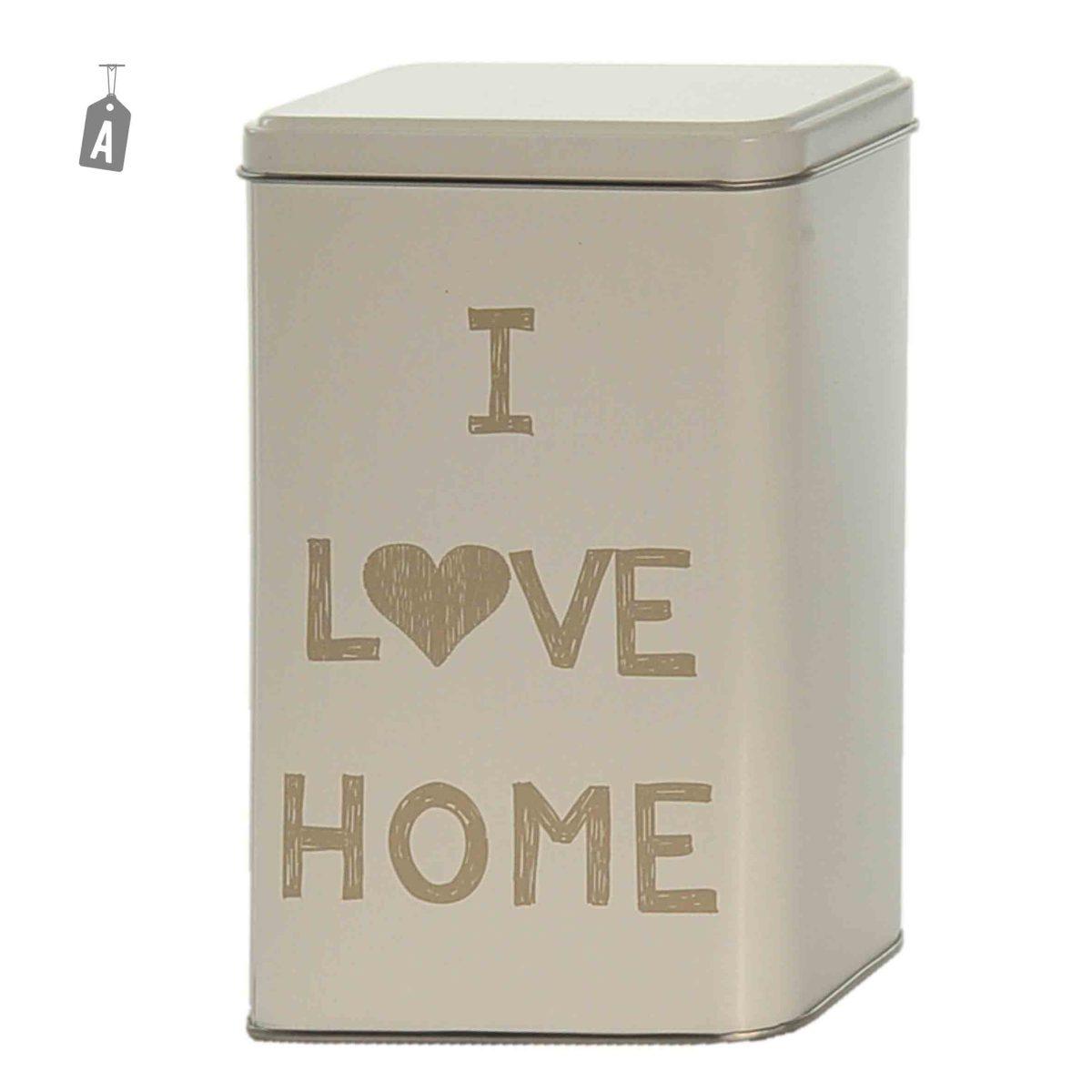 Barattolo Latta I Love Home cm.16 3 Colori | Gicos