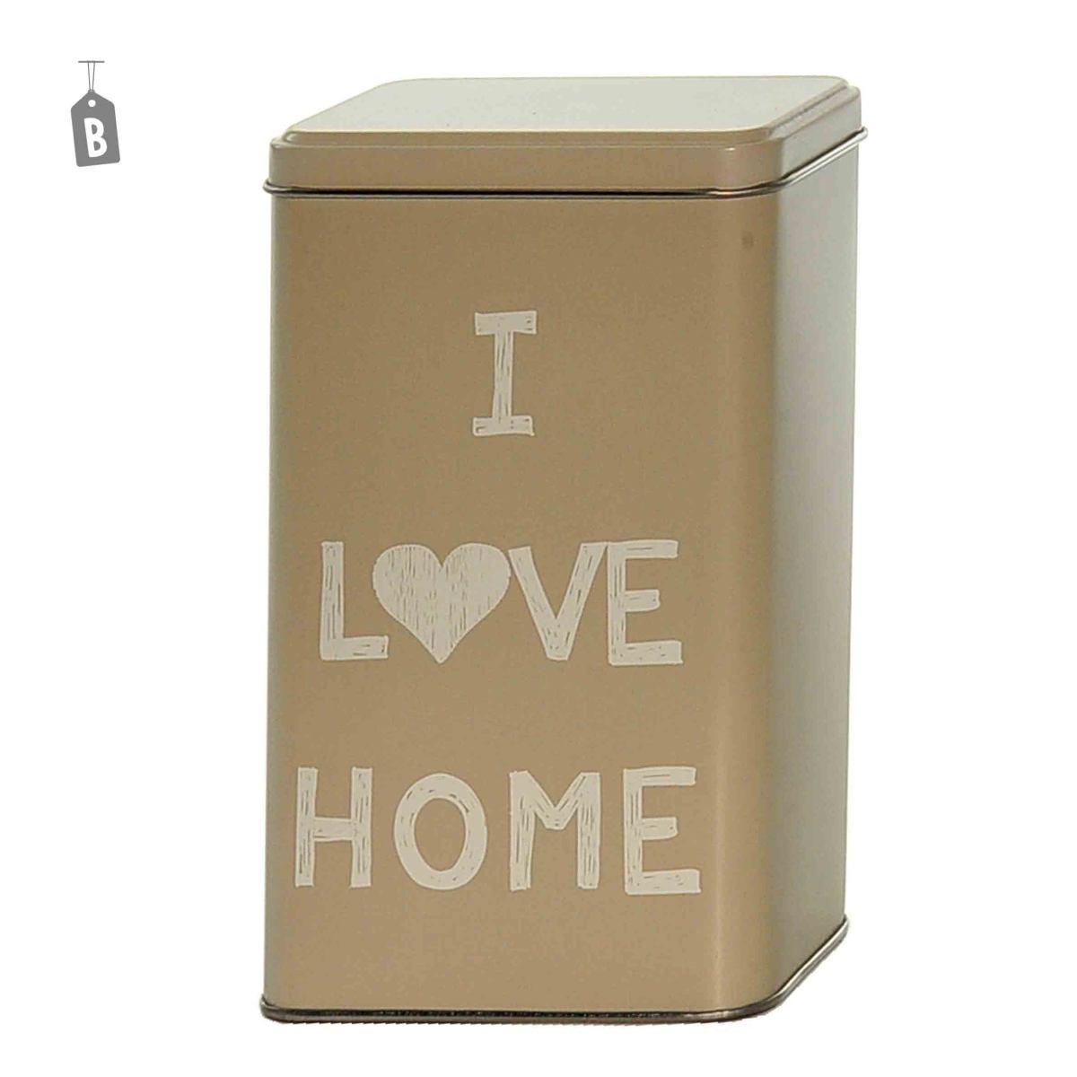 Barattolo Latta I Love Home cm.16 3 Colori | Gicos