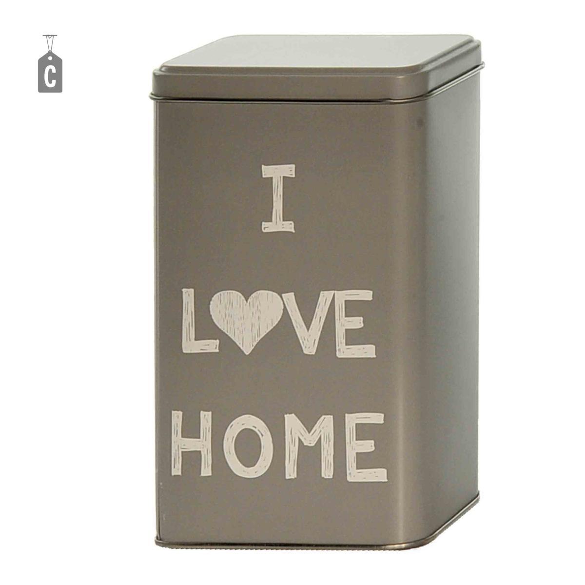 Barattolo Latta I Love Home cm.16 3 Colori | Gicos