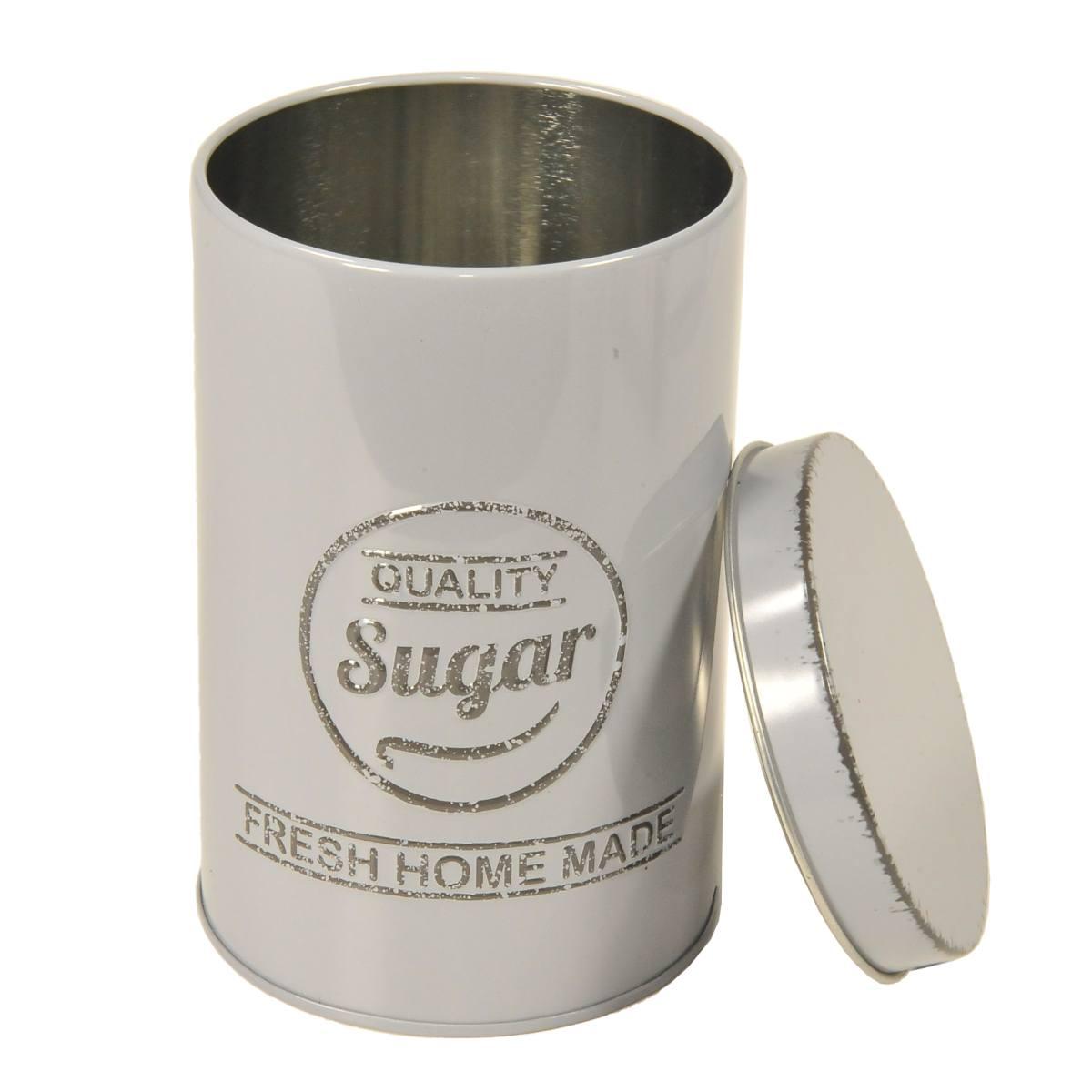 Barattolo Latta Sugar Grigio cm.8,4x13 | Gicos