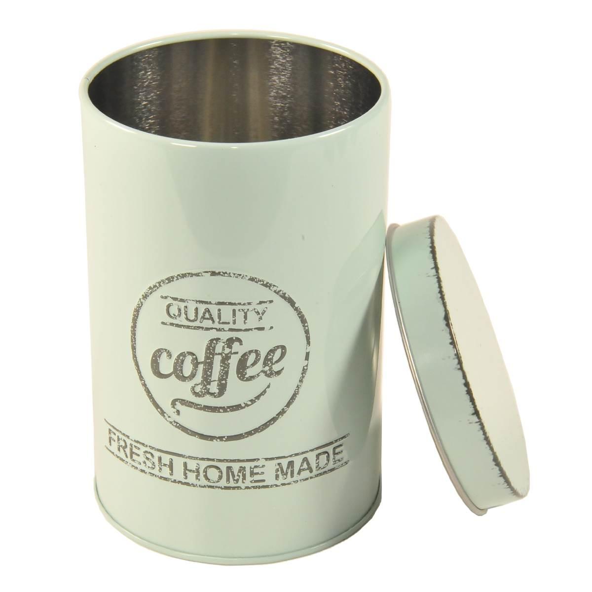 Barattolo Latta Coffee Verde Acqua cm.8,4x13 | Gicos