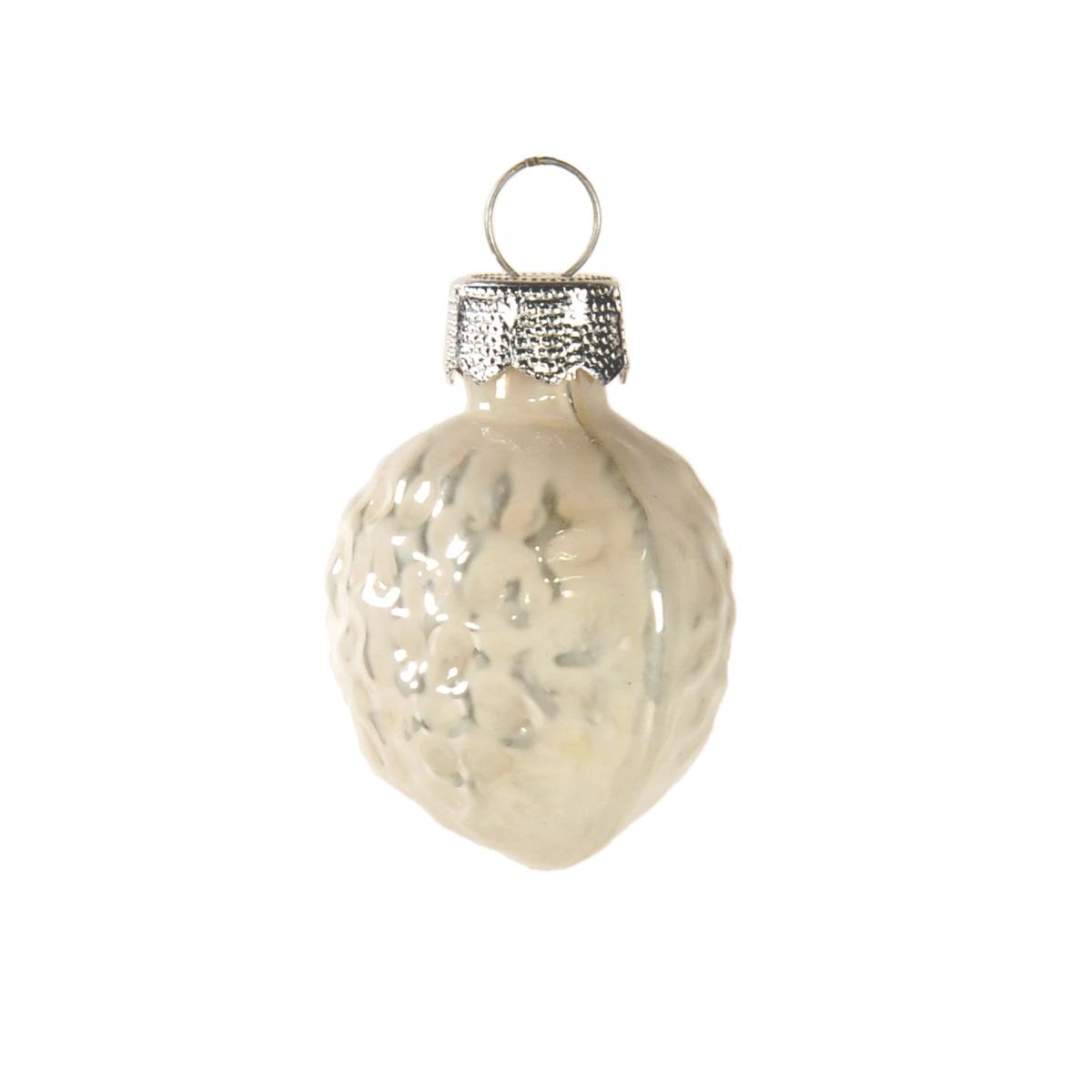 Pallina Natale Vetro cm.3 Noce Bianca/Rosa pz.10