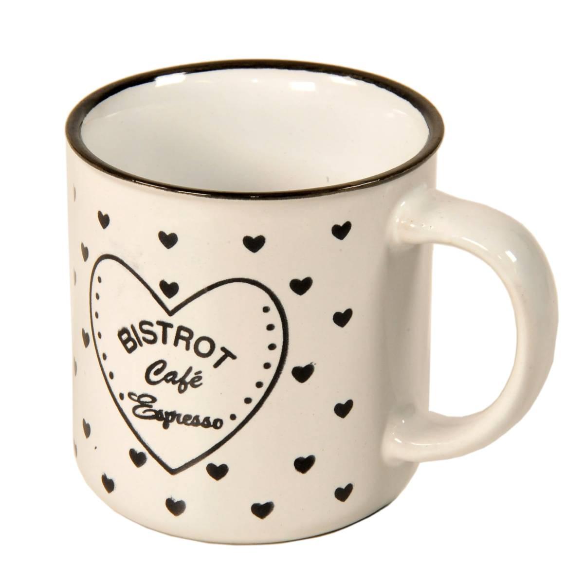 Tazza Colazione Ceramica Bistrot Bianca ml.340 | Gicos