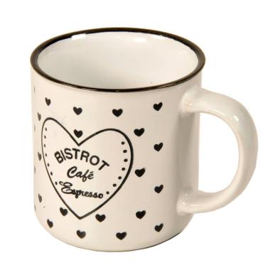 Tazza Colazione Ceramica Bistrot Bianca ml.340 | Gicos