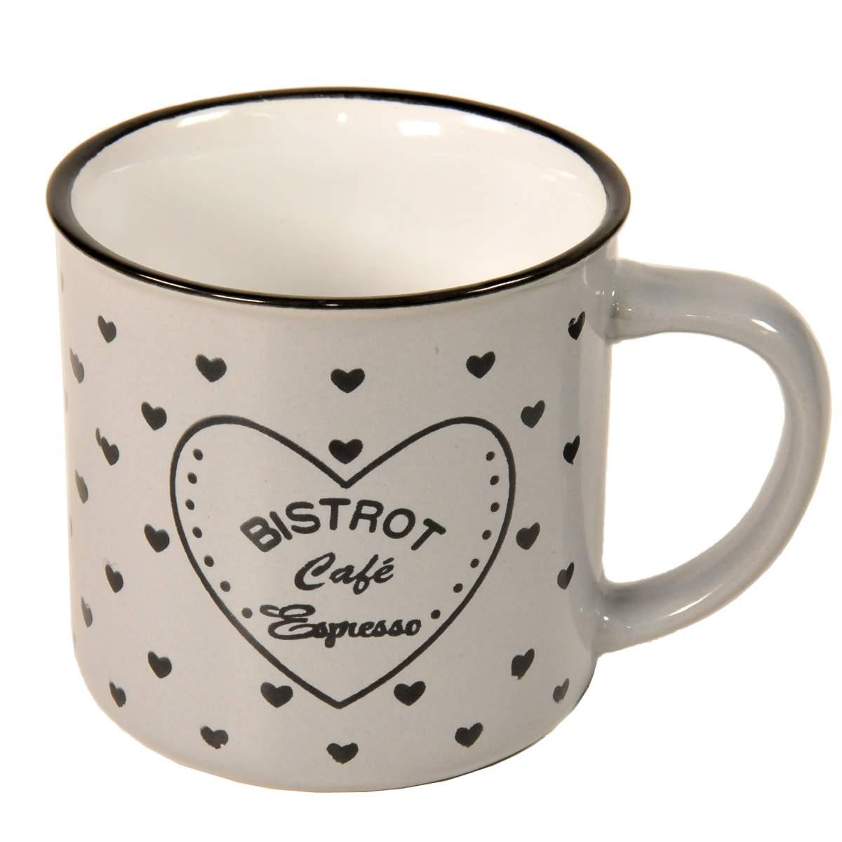 Tazza Colazione Ceramica Bistrot Grigia ml.340 | Gicos