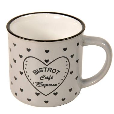 Tazza Colazione Ceramica Bistrot Grigia ml.340 | Gicos