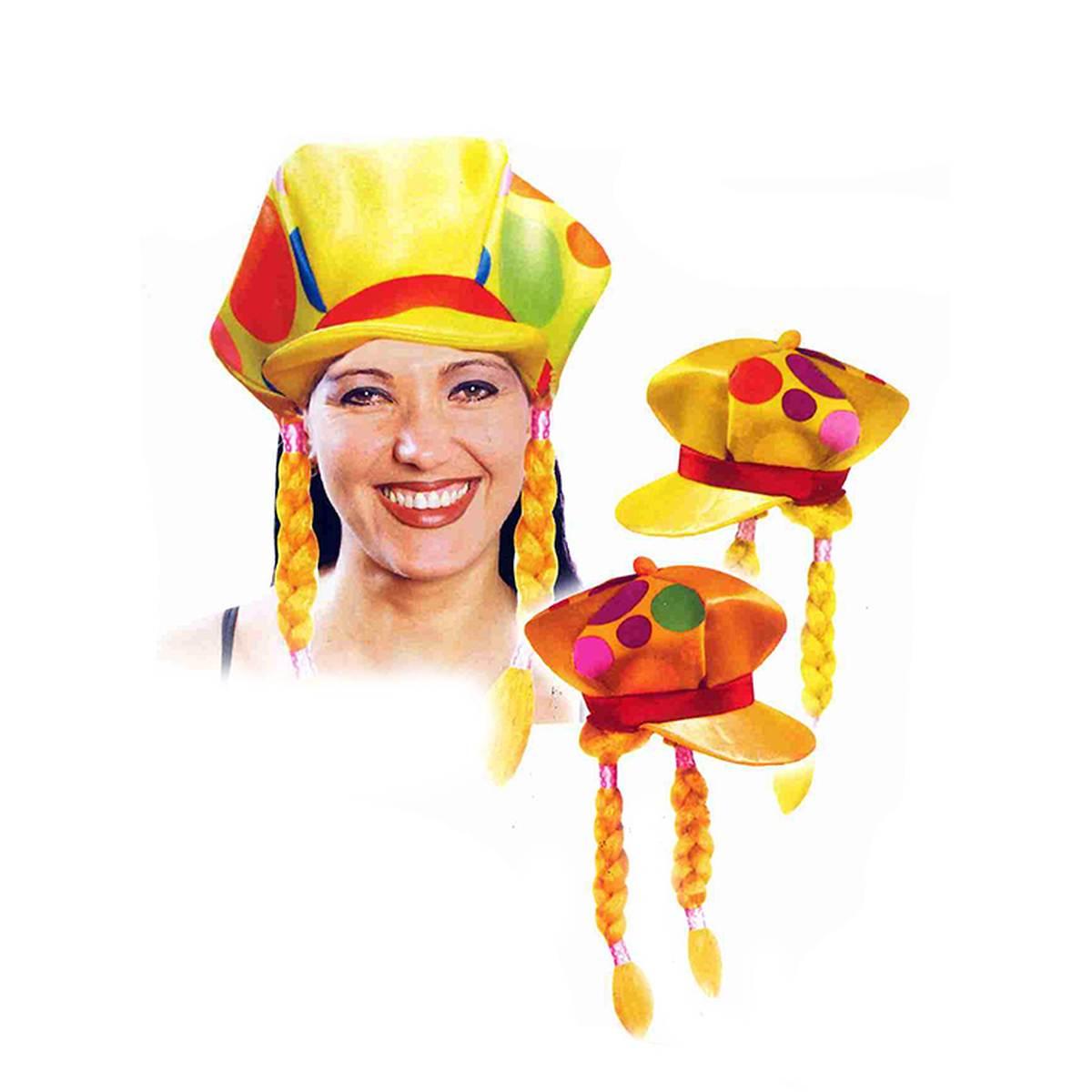 Cappello Clown con Trecce 2 Modelli |Ciao