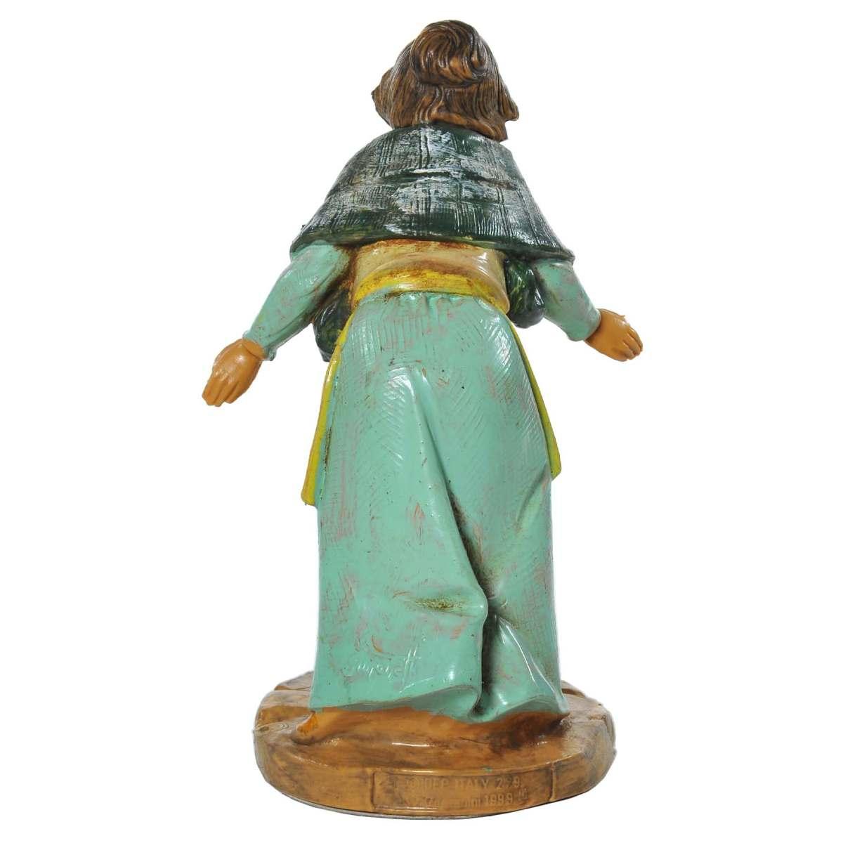 Statua cm.12 Pastorella con Bambino Levana e Barak | Fontanini