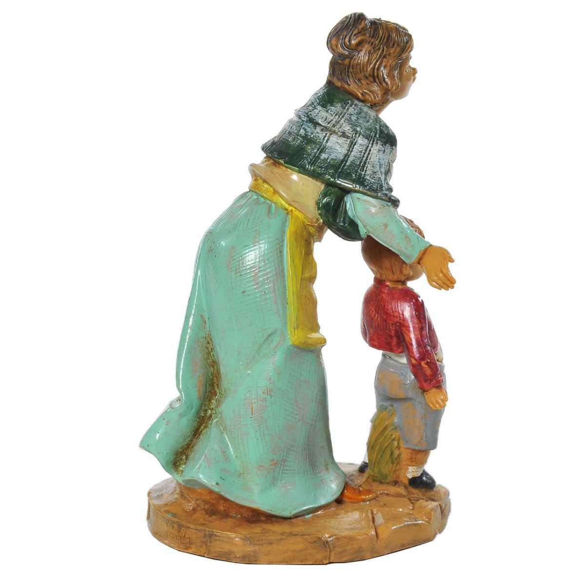 Statua cm.12 Pastorella con Bambino Levana e Barak | Fontanini