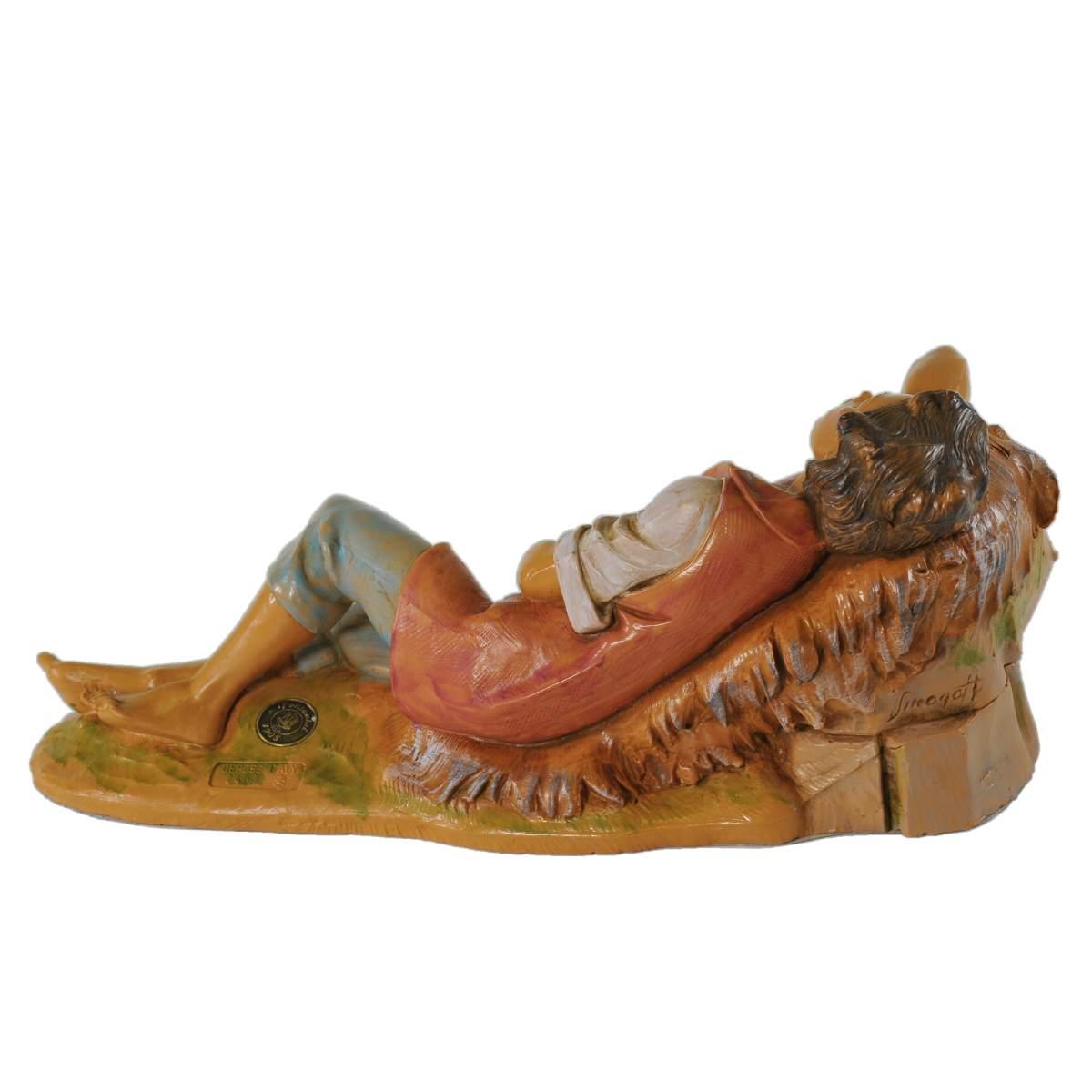 Statua cm.30 Pastore Dormiente Sdraiato | Fontanini