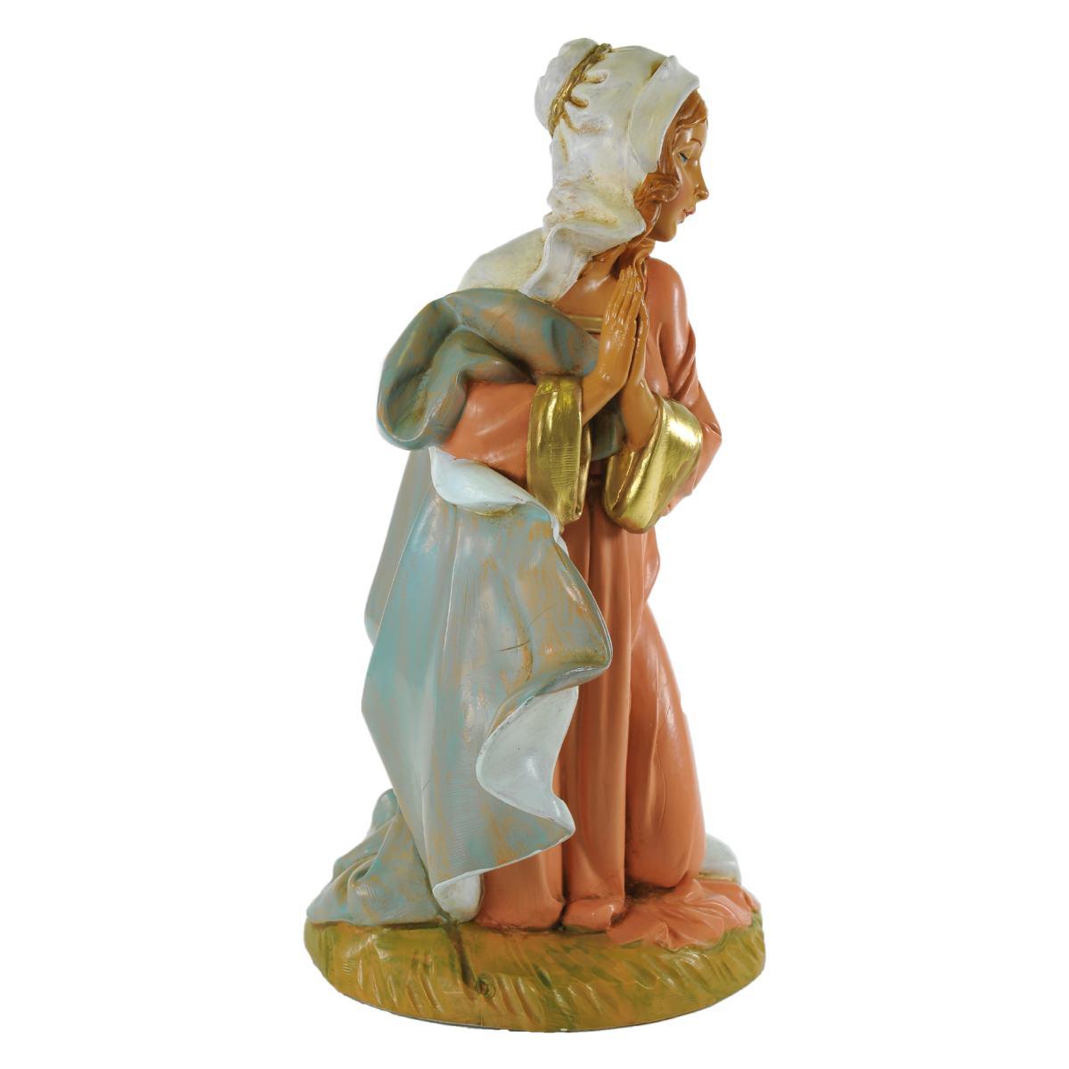 Statua presepe 30 cm madonna in ginocchio con mani giunte
