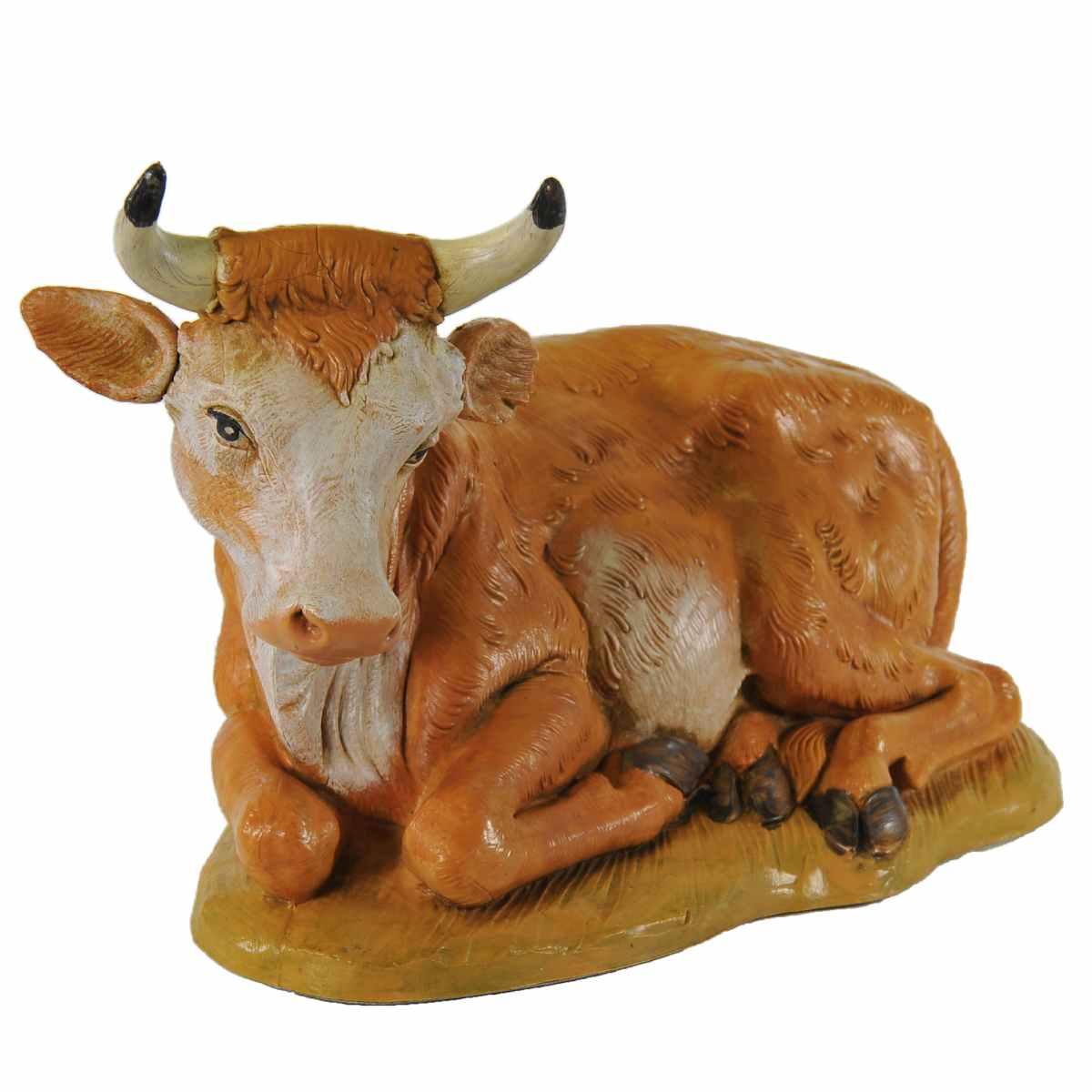 Statua presepe 30 cm bue sdraiato