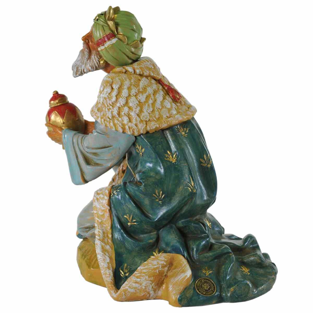 Statua cm.30 Re Magio Gaspare in Ginocchio cm.17,5x22xH23 | Fontanini