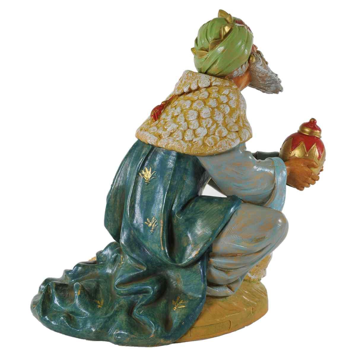 Statua cm.30 Re Magio Gaspare in Ginocchio cm.17,5x22xH23 | Fontanini