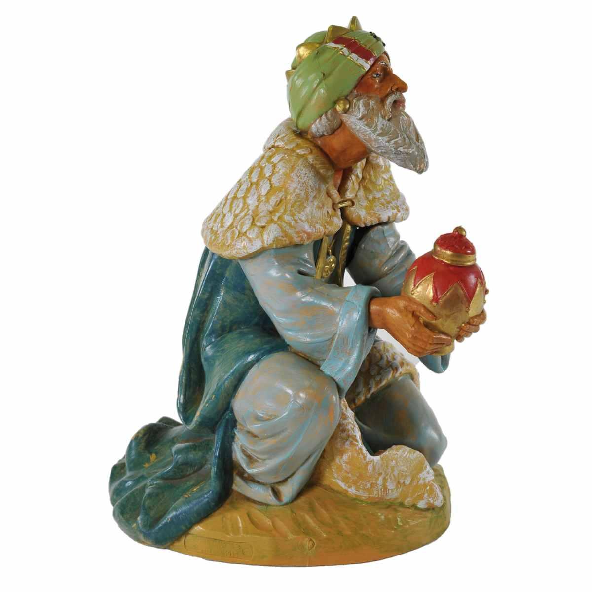 Statua cm.30 Re Magio Gaspare in Ginocchio cm.17,5x22xH23 | Fontanini