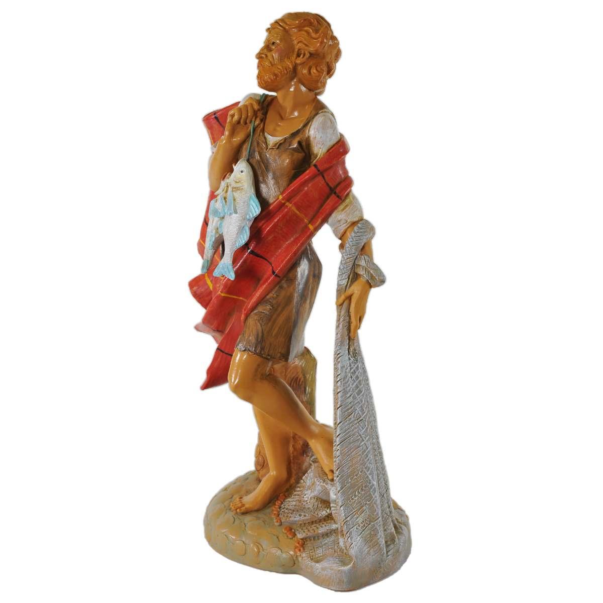 Statua cm.30 Pastore con Pesci | Fontanini