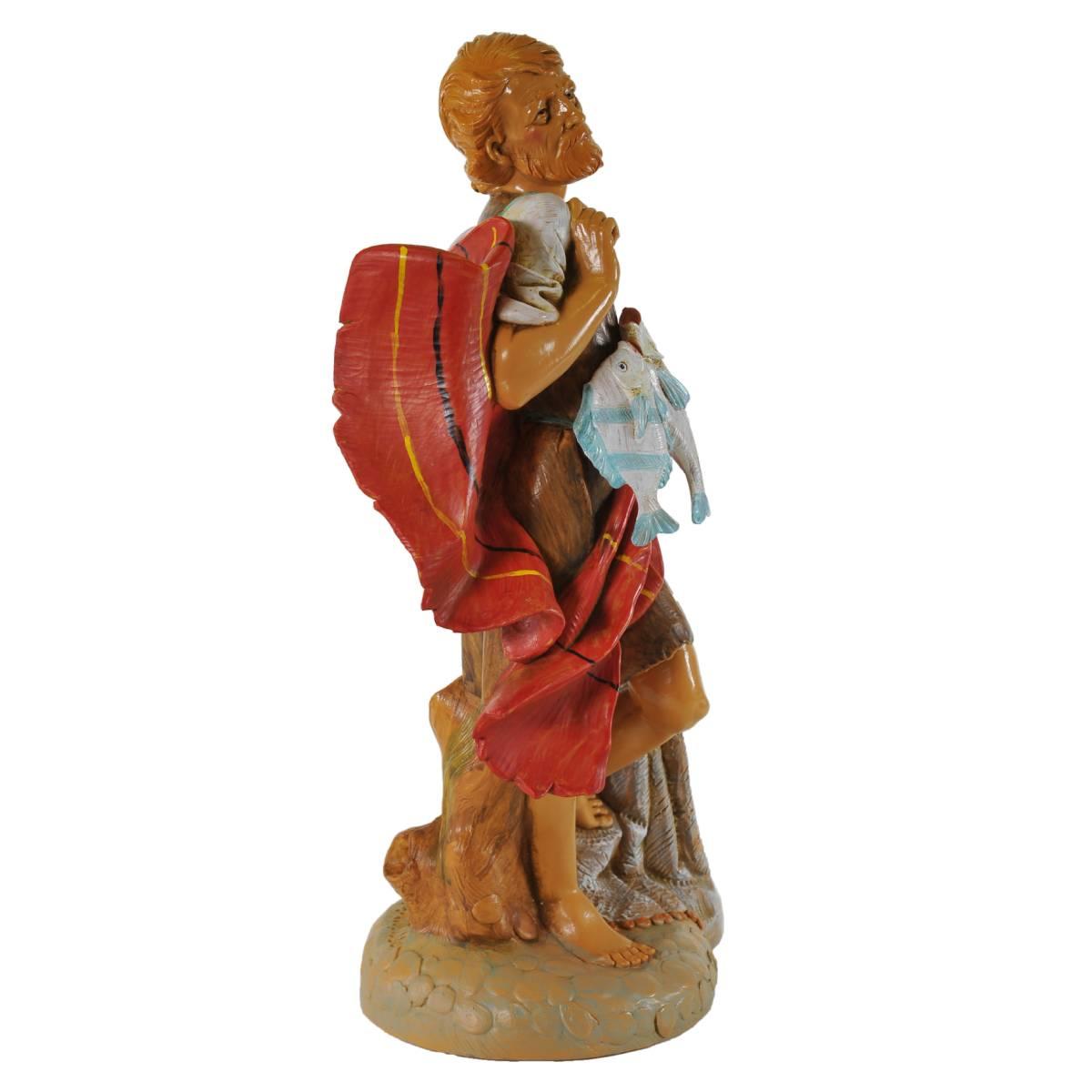 Statua cm.30 Pastore con Pesci | Fontanini