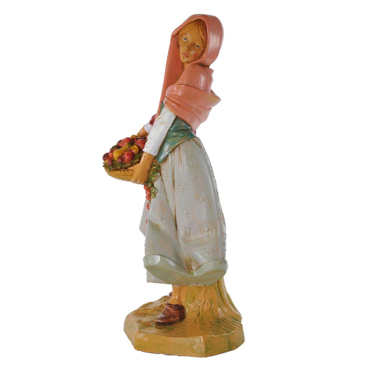 Statua cm.30 Pastorella con Cesta di Frutta | Fontanini