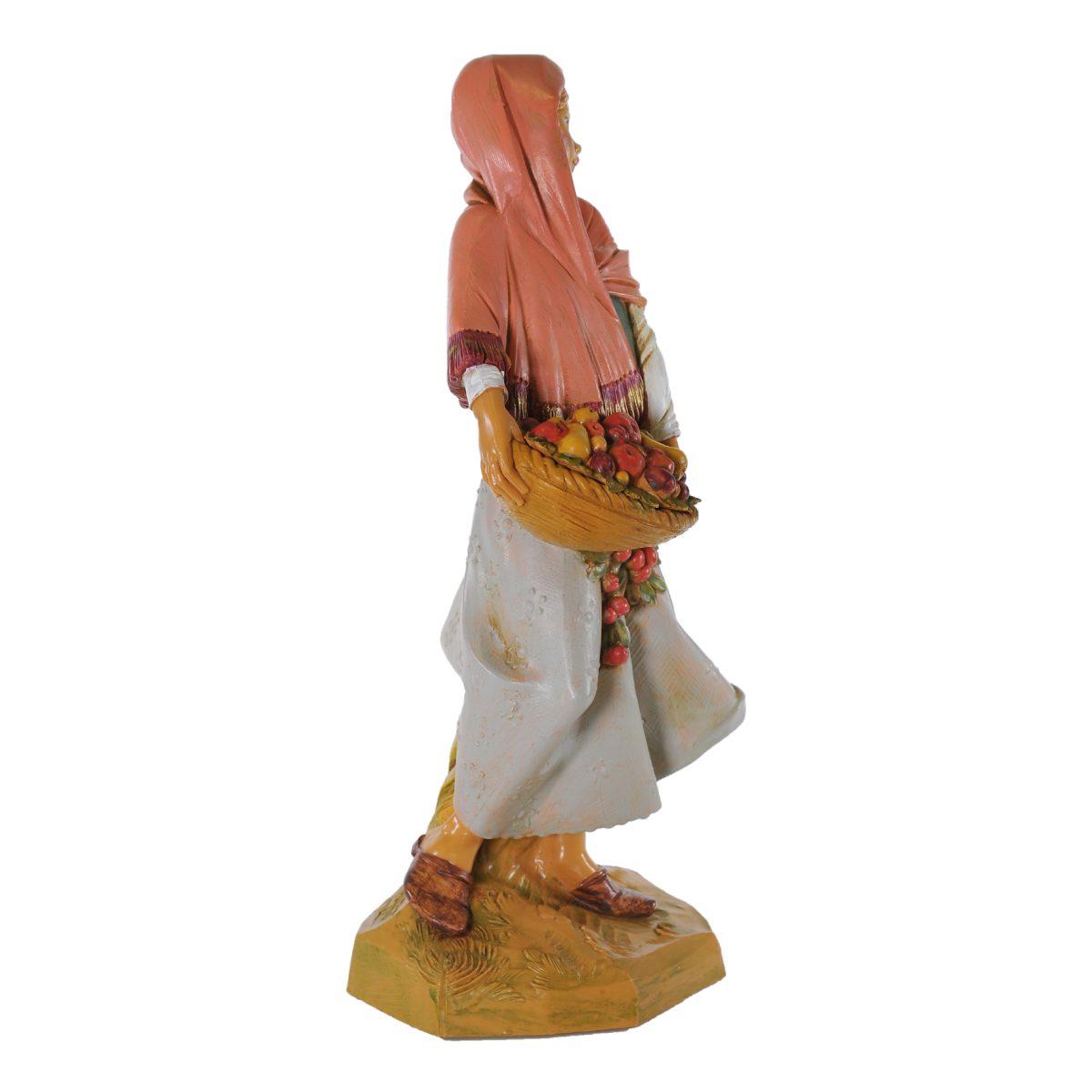 Statua cm.30 Pastorella con Cesta di Frutta | Fontanini