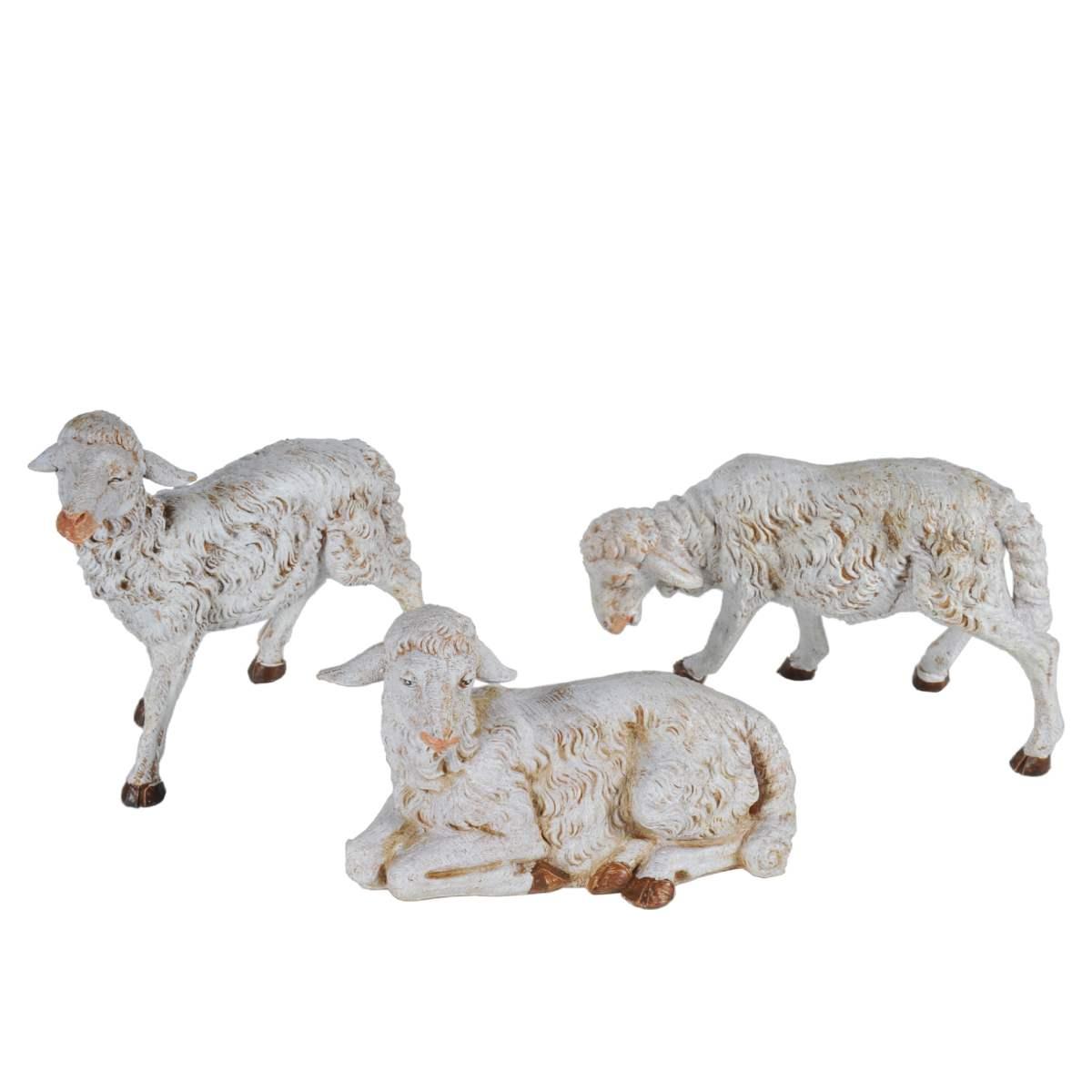 Statua presepe 30 cm pecore set 3 pz
