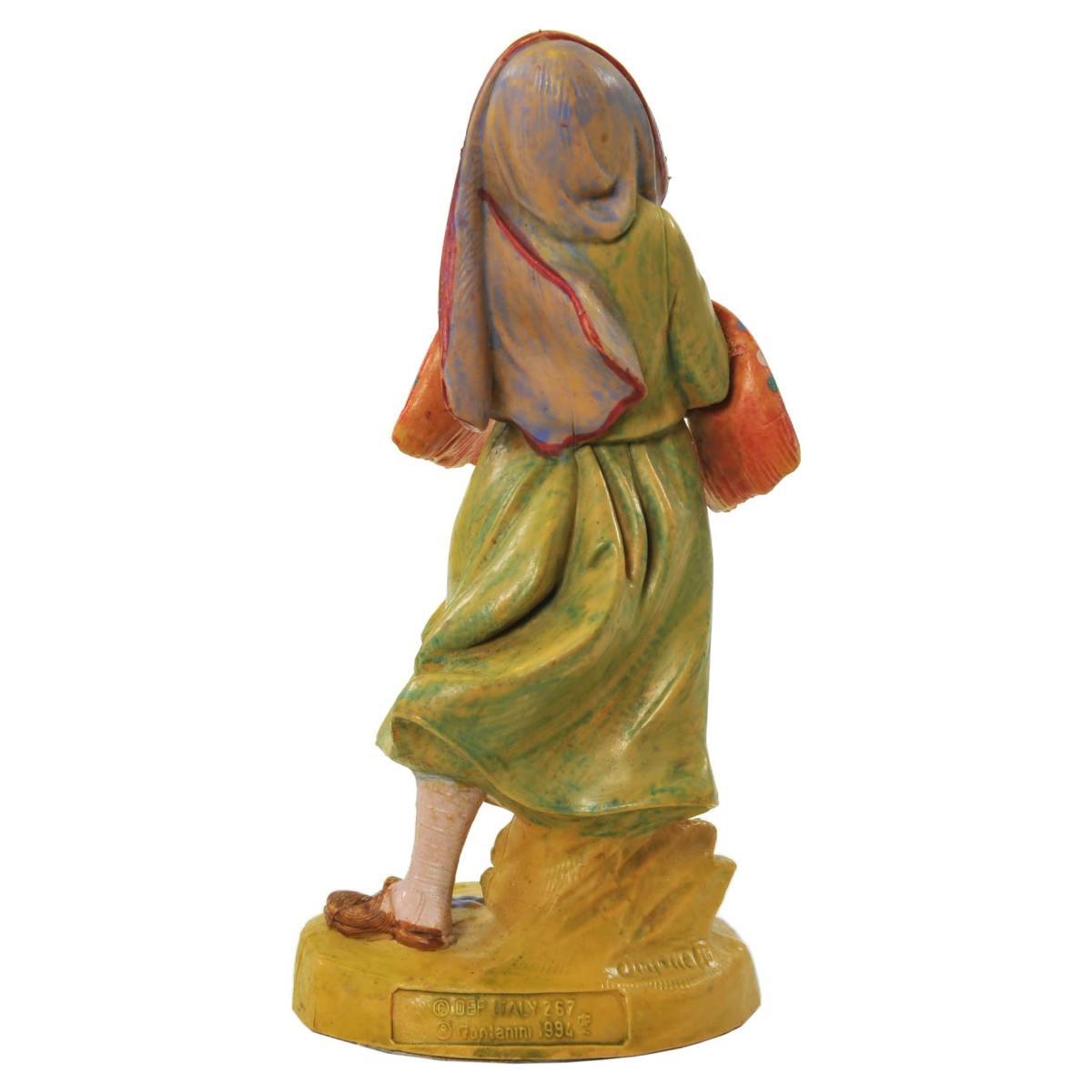 Statua presepe 12 cm pastorella gabriella con coperta