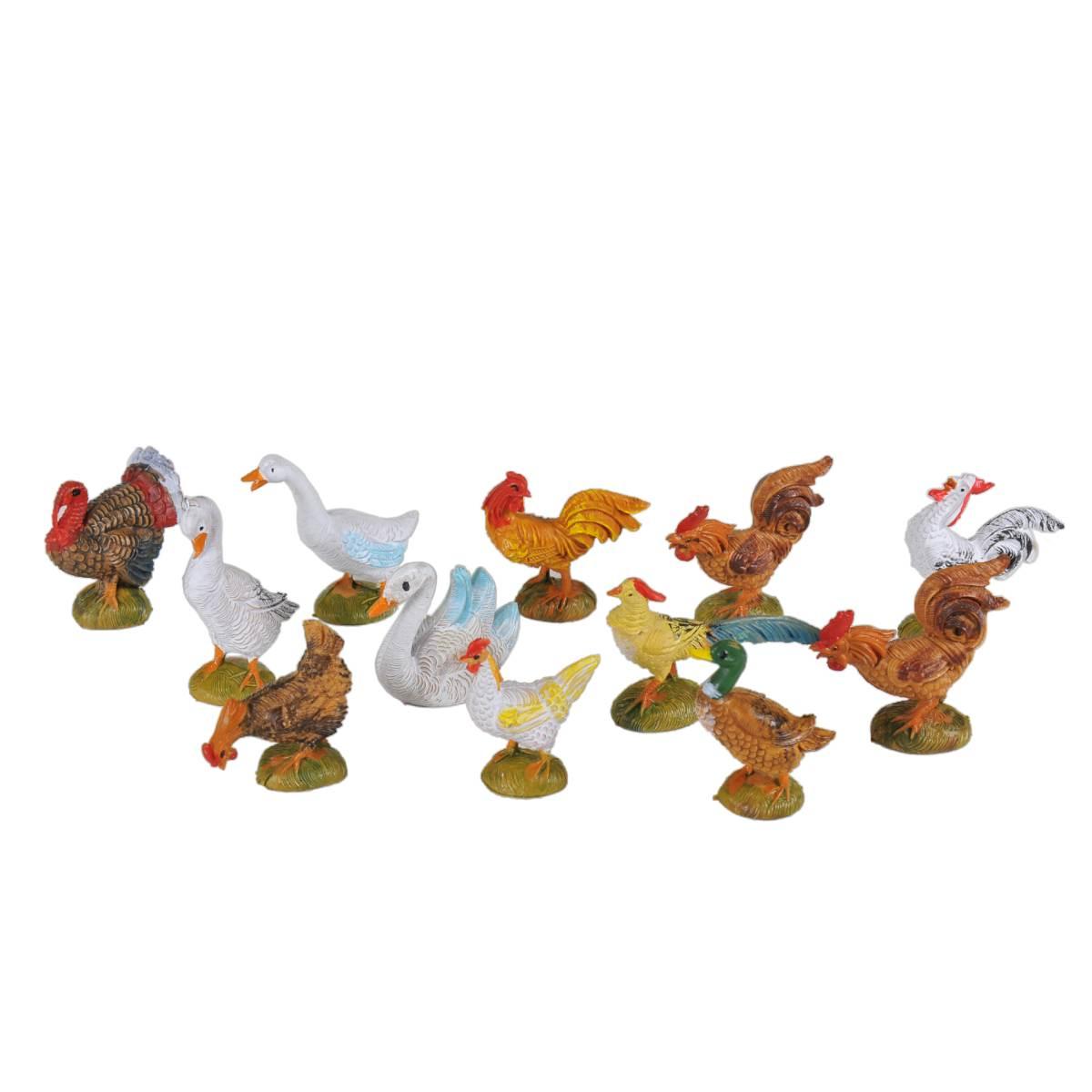 Statua cm.10 Gallinacei assortiti Set pz.12 | Fontanini