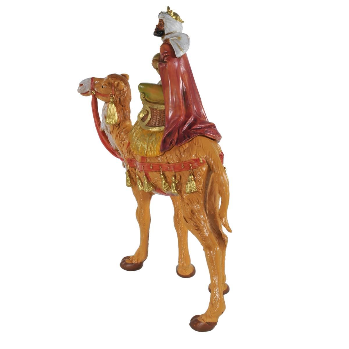 Statua cm.19 Re Magio Baldassarre con Cammello cm.19,5x6xH23,5 | Fontanini