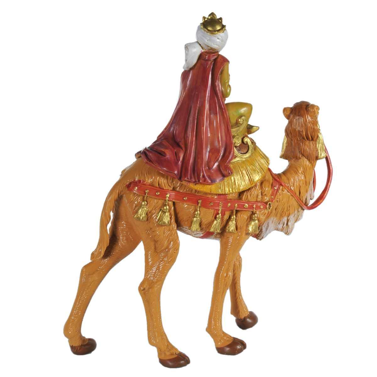 Statua cm.19 Re Magio Baldassarre con Cammello cm.19,5x6xH23,5 | Fontanini