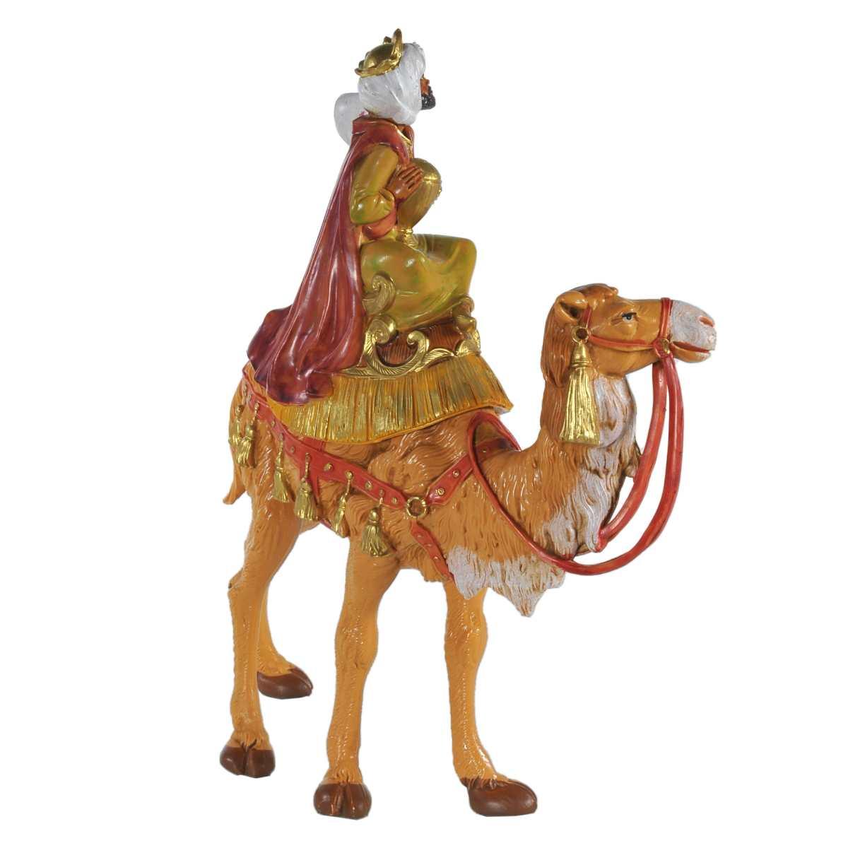 Statua cm.19 Re Magio Baldassarre con Cammello cm.19,5x6xH23,5 | Fontanini