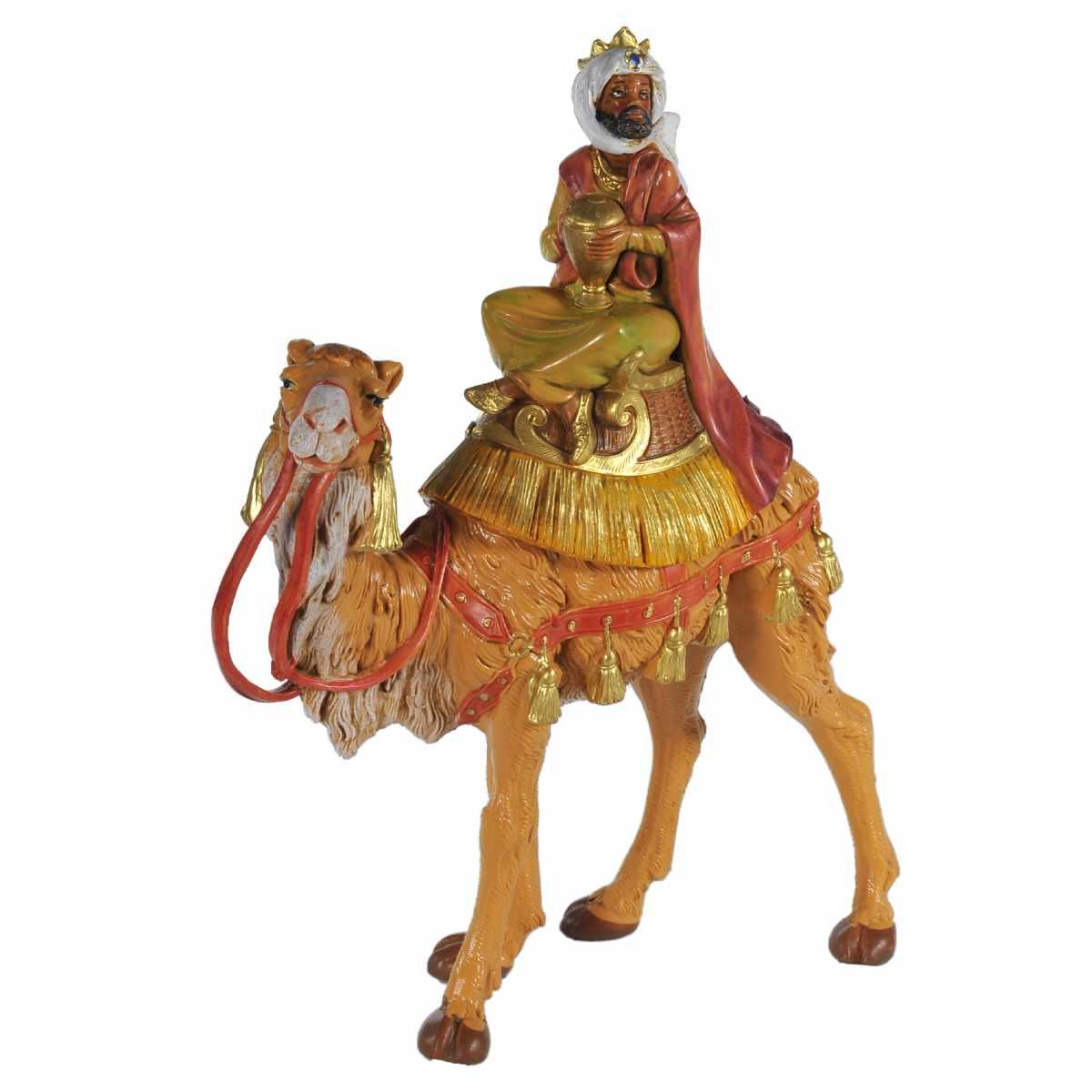 Statua cm.19 Re Magio Baldassarre con Cammello cm.19,5x6xH23,5 | Fontanini