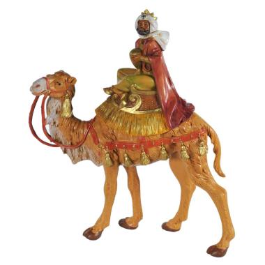 Statua cm.19 Re Magio Baldassarre con Cammello cm.19,5x6xH23,5 | Fontanini
