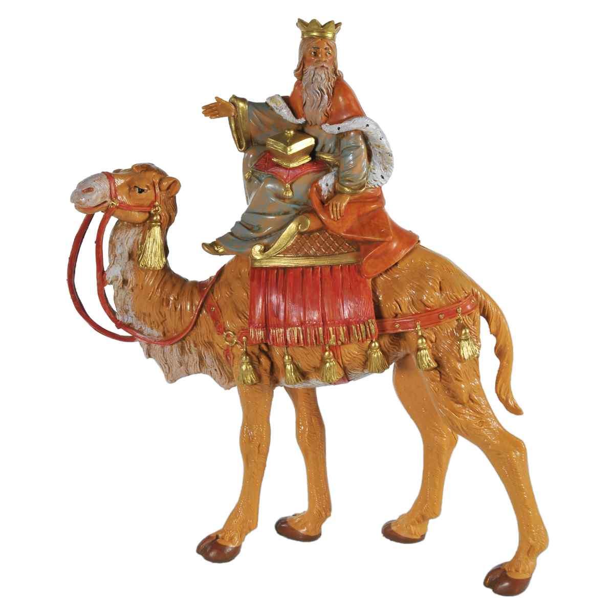 Statua presepe 19 cm re magio melchiorre con cammello
