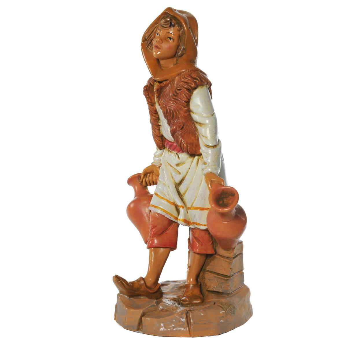 Statua presepe 30 cm pastore con due brocche