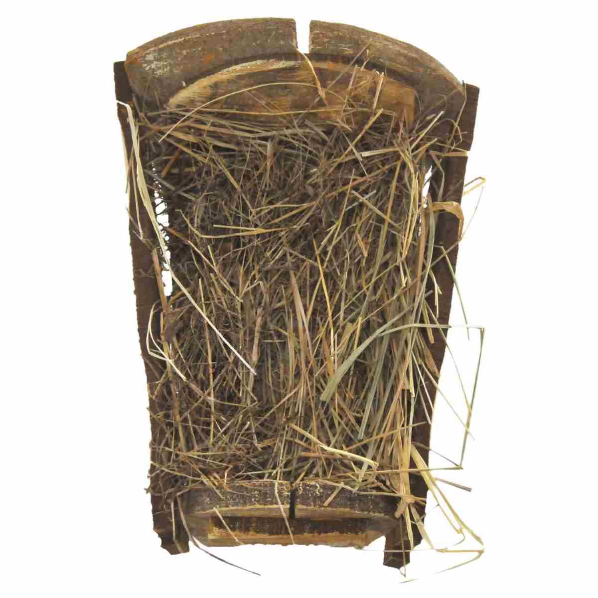 Statua presepe 45 cm gesù bambino con culla in legno