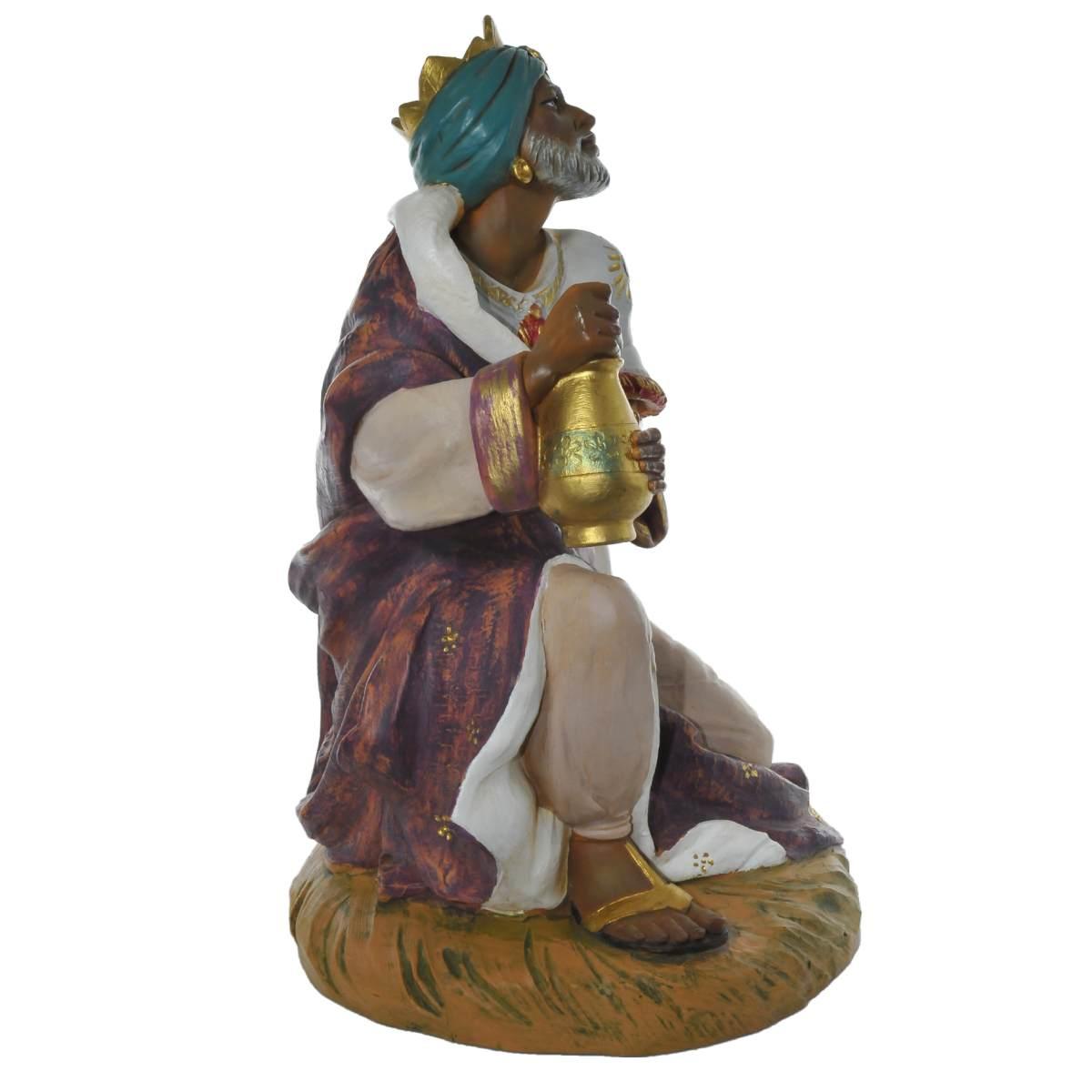 Statua cm.45 Re Magio Gasprre in Ginocchio cm.22x26xH39 | Fontanini