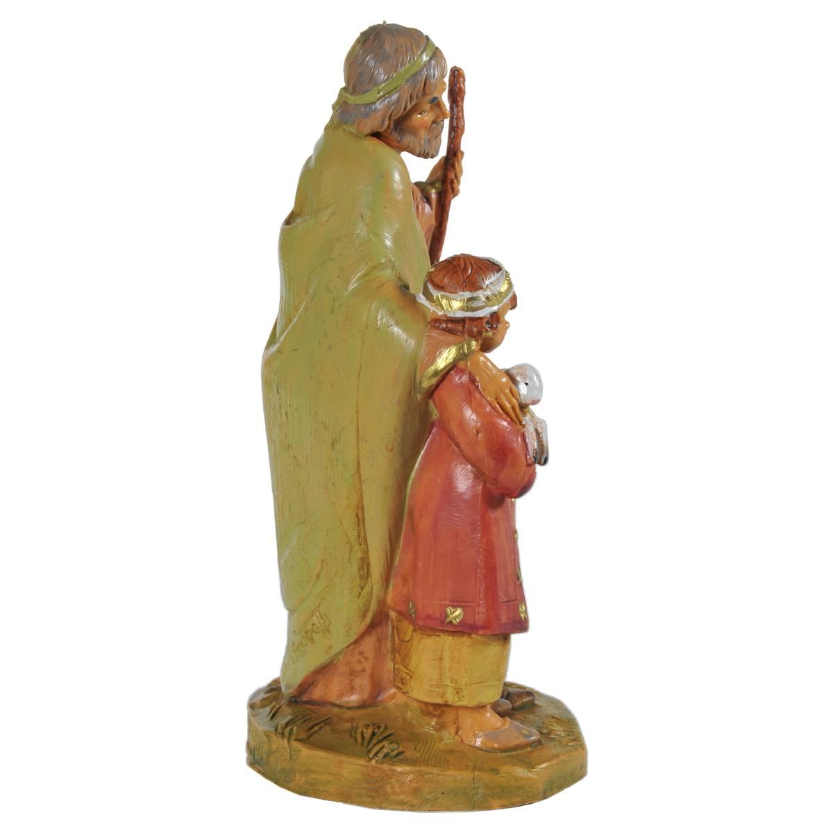 Statua cm.12 Papa e Misham Pastore con Bambino e Agnello | Fontanini