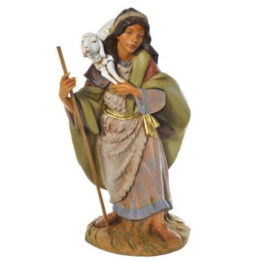 Statua cm.45 Pastore con Bastone e Pecora in Spalla | Fontanini