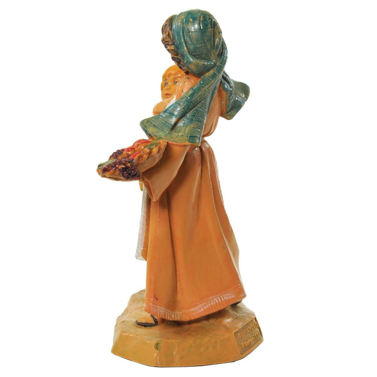 Statua cm.12 Pastorelle Ava e Lea Sorelle con Ceste di Frutta | Fontanini