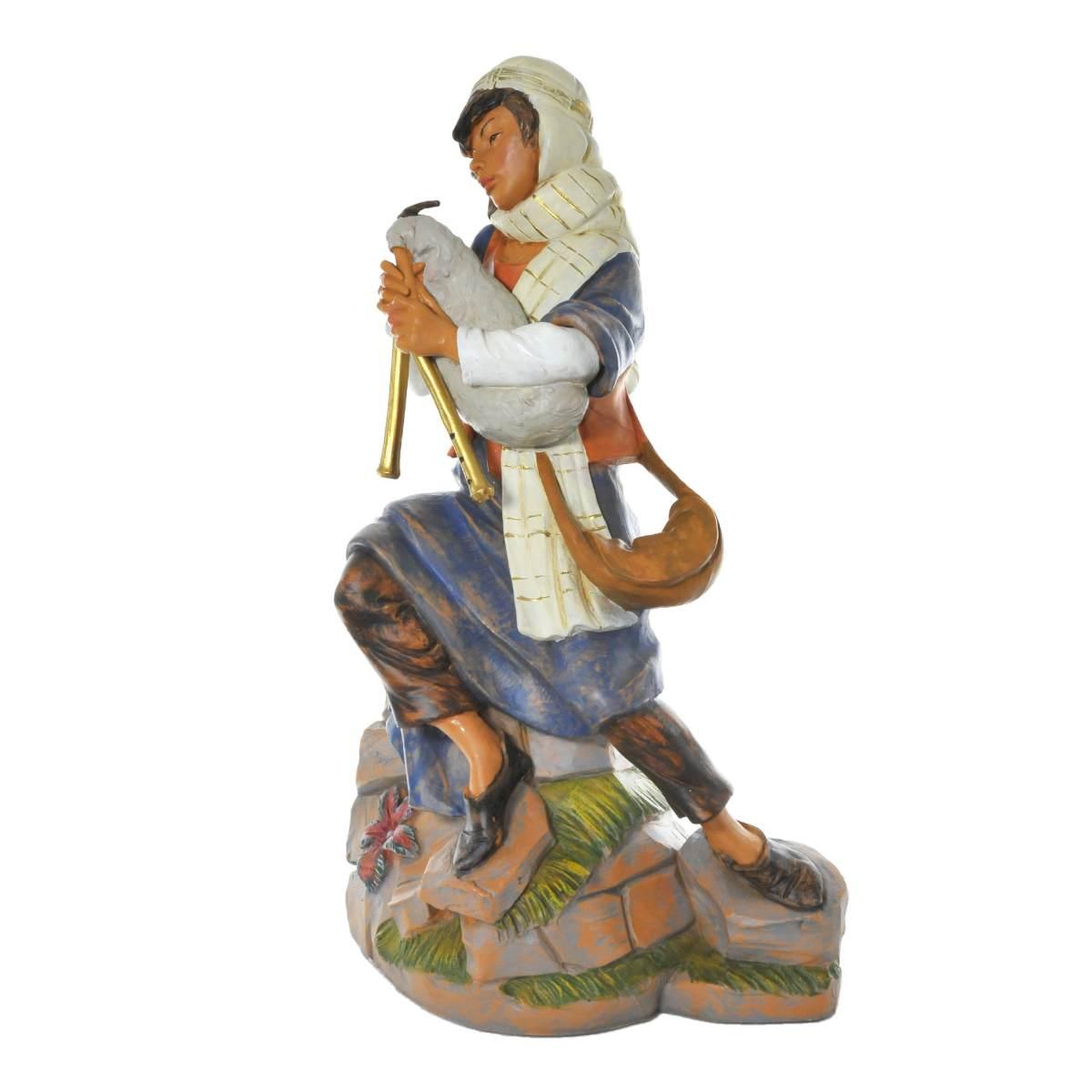 Statua cm.45 Pastore con Zampogna Seduto | Fontanini