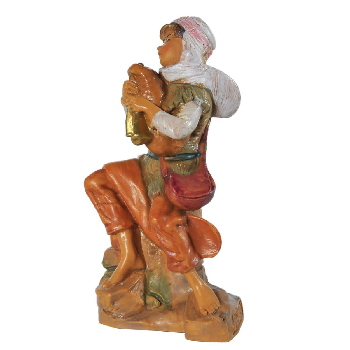 Statua cm.12 Pastore Josiah seduto con zampogna | Fontanini