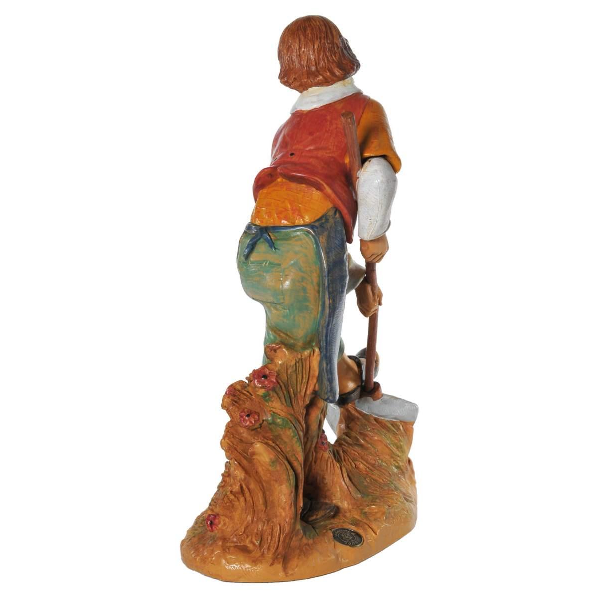 Statua presepe 30 cm pastore con vanga
