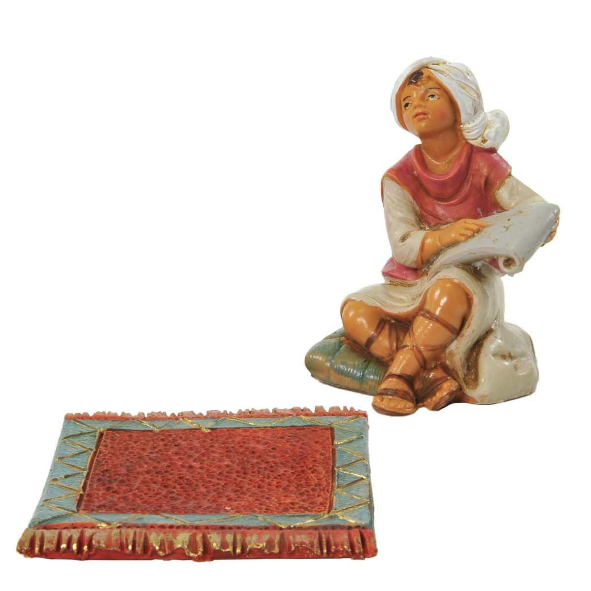 Statua cm.12 Pastorello Seduto sul Tappeto | Fontanini