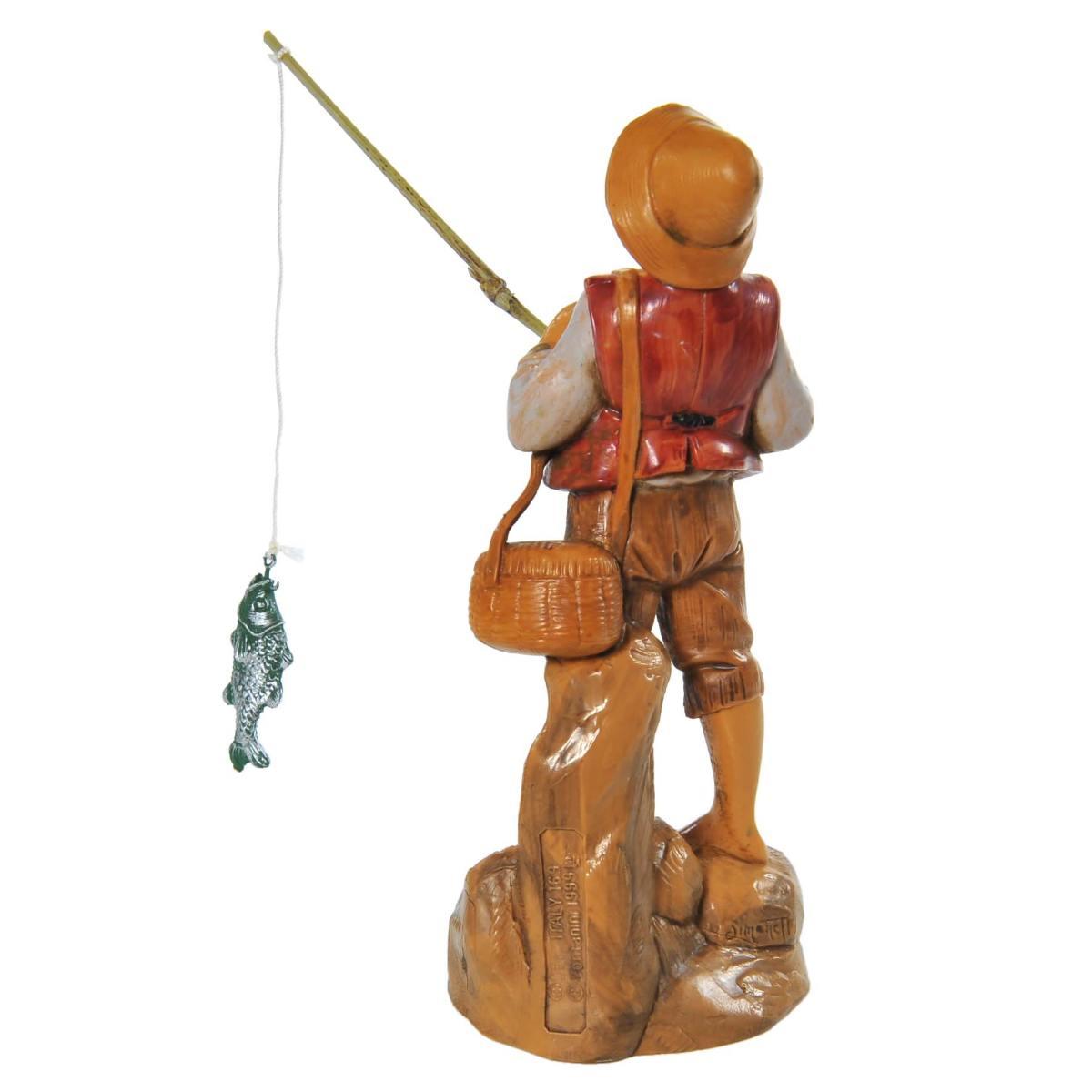 Statua presepe 12 cm pescatore con canna