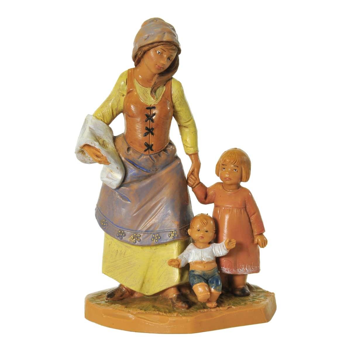 Statua cm.12 Pastorella con Bambini | Fontanini