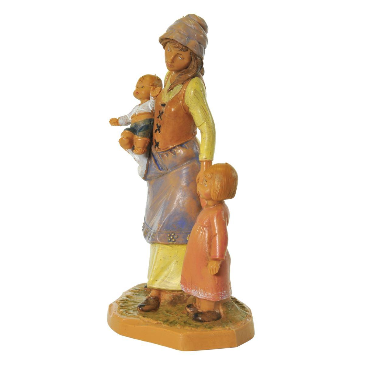 Statua cm.12 Pastorella con Bambini | Fontanini